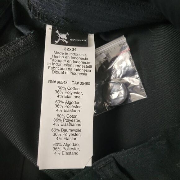 NWT Oakley Icon 5 Pocket Pant sz 32/34 Black Slim Straight Stretch Chinos Casual - Picture 4 of 8